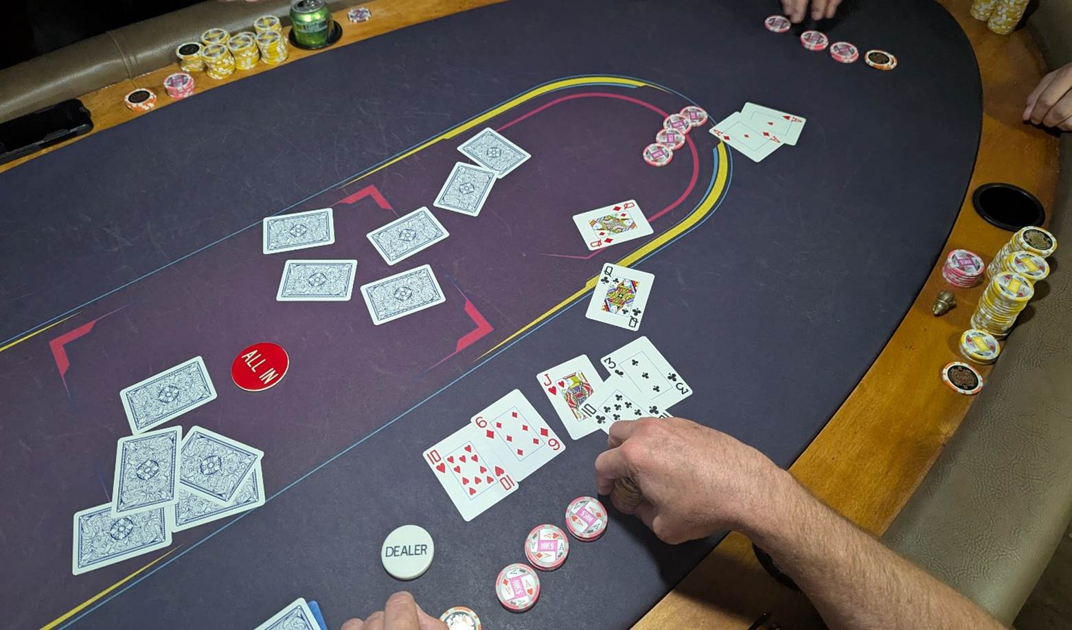 A person playing poker on a table

AI-generated content may be incorrect.