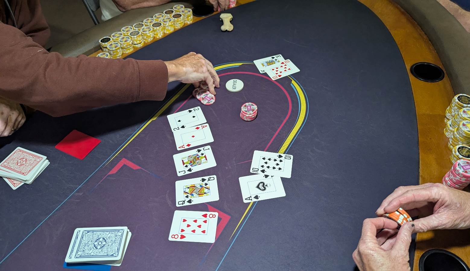 A group of people playing poker

AI-generated content may be incorrect.