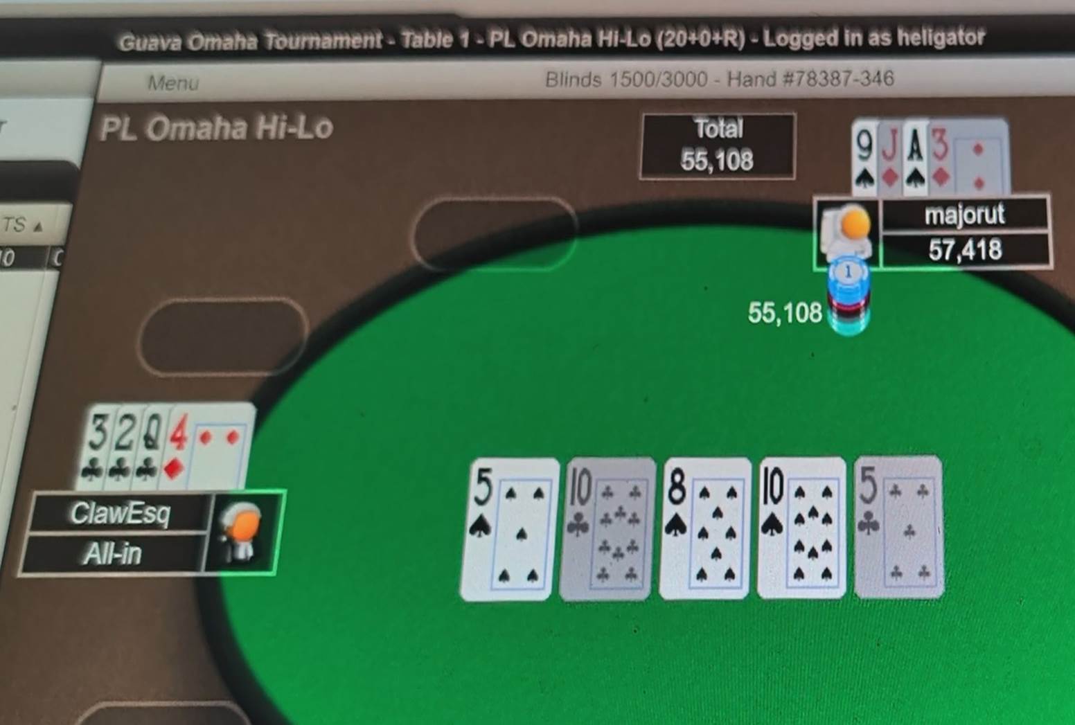A screenshot of a poker table

AI-generated content may be incorrect.