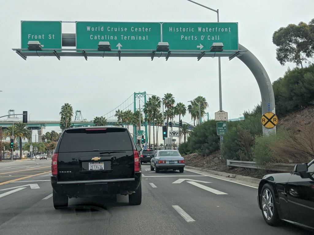 Dec01 And we're off! Arriving at the San Pedro cruise terminal