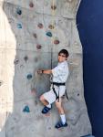 On the rock wall aboard the ship