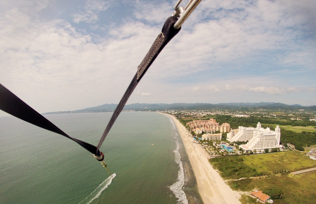 Parasailing over Banderas Bay