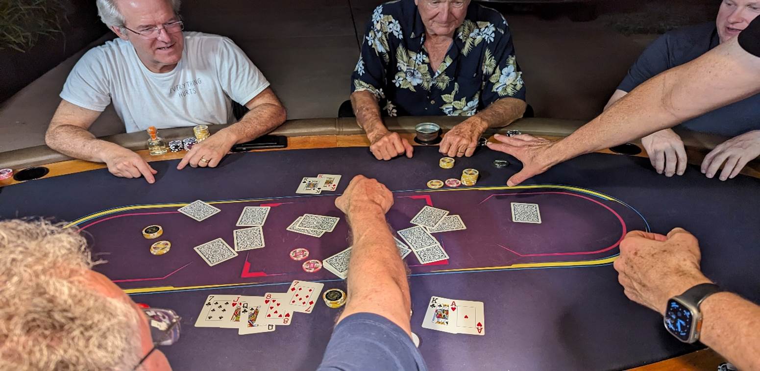 A group of people playing poker

Description automatically generated