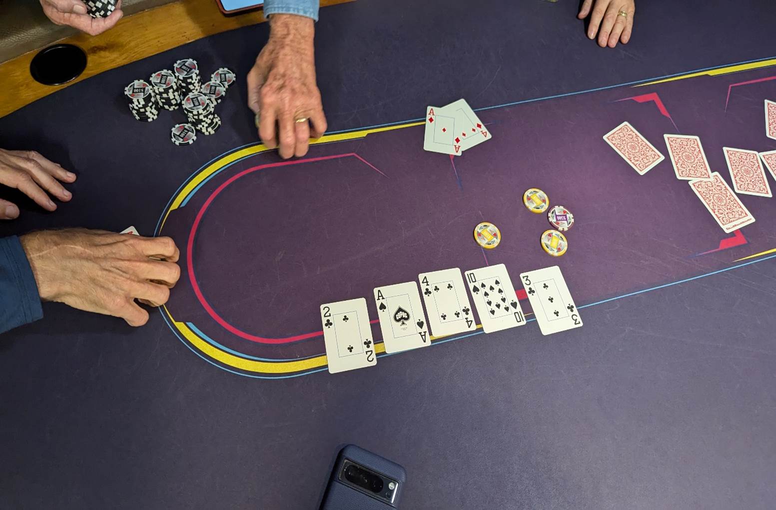 A group of people playing poker

Description automatically generated